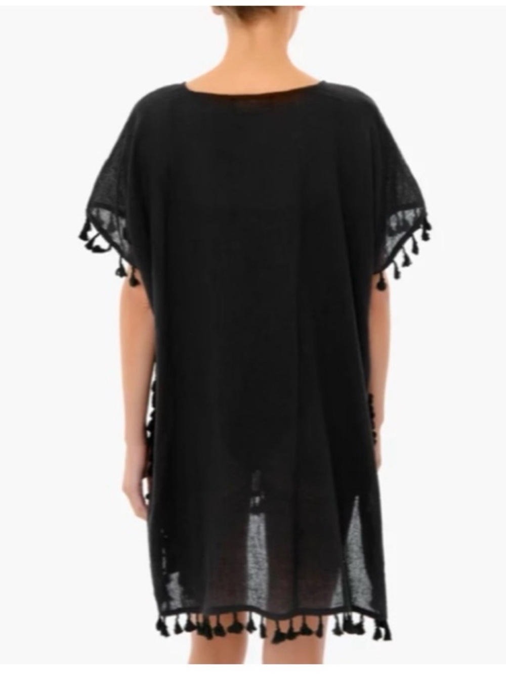 NWT Tuckernuck Pomander Black Tassel-Trim Tunic / Coverup - Picture 8 of 8